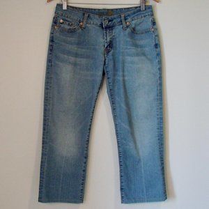 Seven 7 Cropped Ankle Jeans Bootcut Stretch Light Wash Size 28